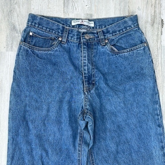Vintage Tommy Hilfiger Size 6 Jeans Flag Patriots Pockets Light Blue Washed - Picture 6 of 16